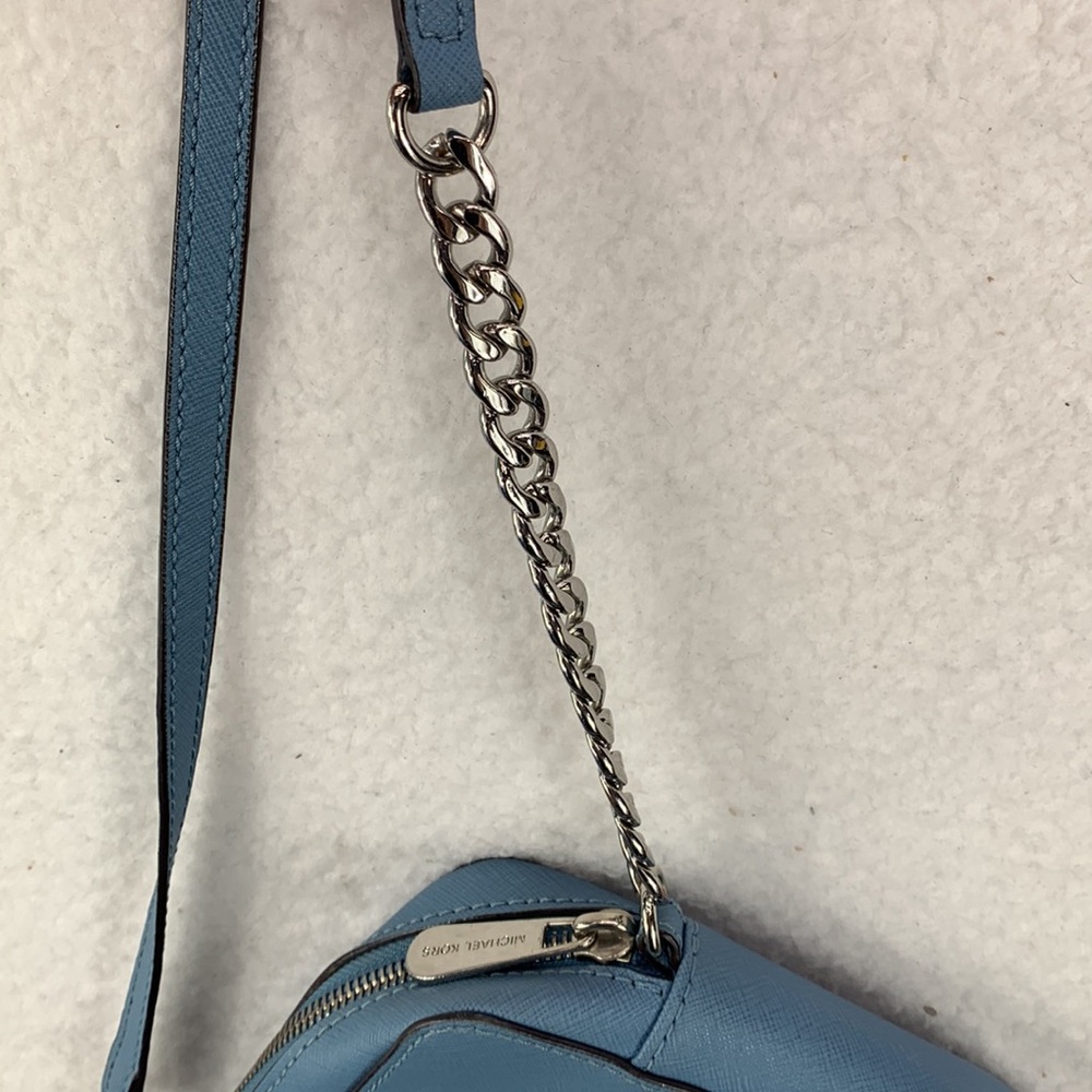 Michael Kors Women’s Sky Blue‎ Leather East West Crossbody Bag Gold Hardware - Picture 9 of 16